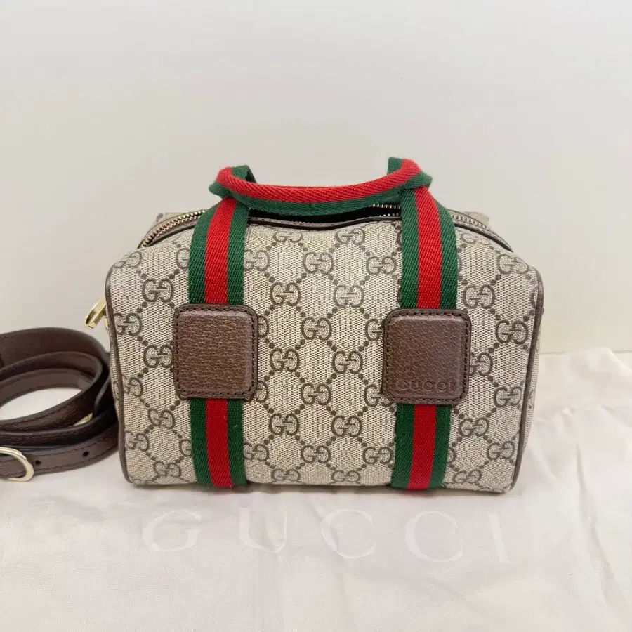 구찌 미니 GG 더플백 베이지 다크 브라운