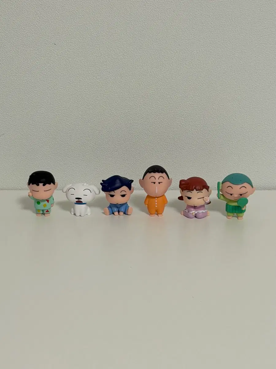 짱구는못말려 졸고있어 가챠 6종 풀세트 (짱구,맹구,흰둥이,철수,유리,훈이)