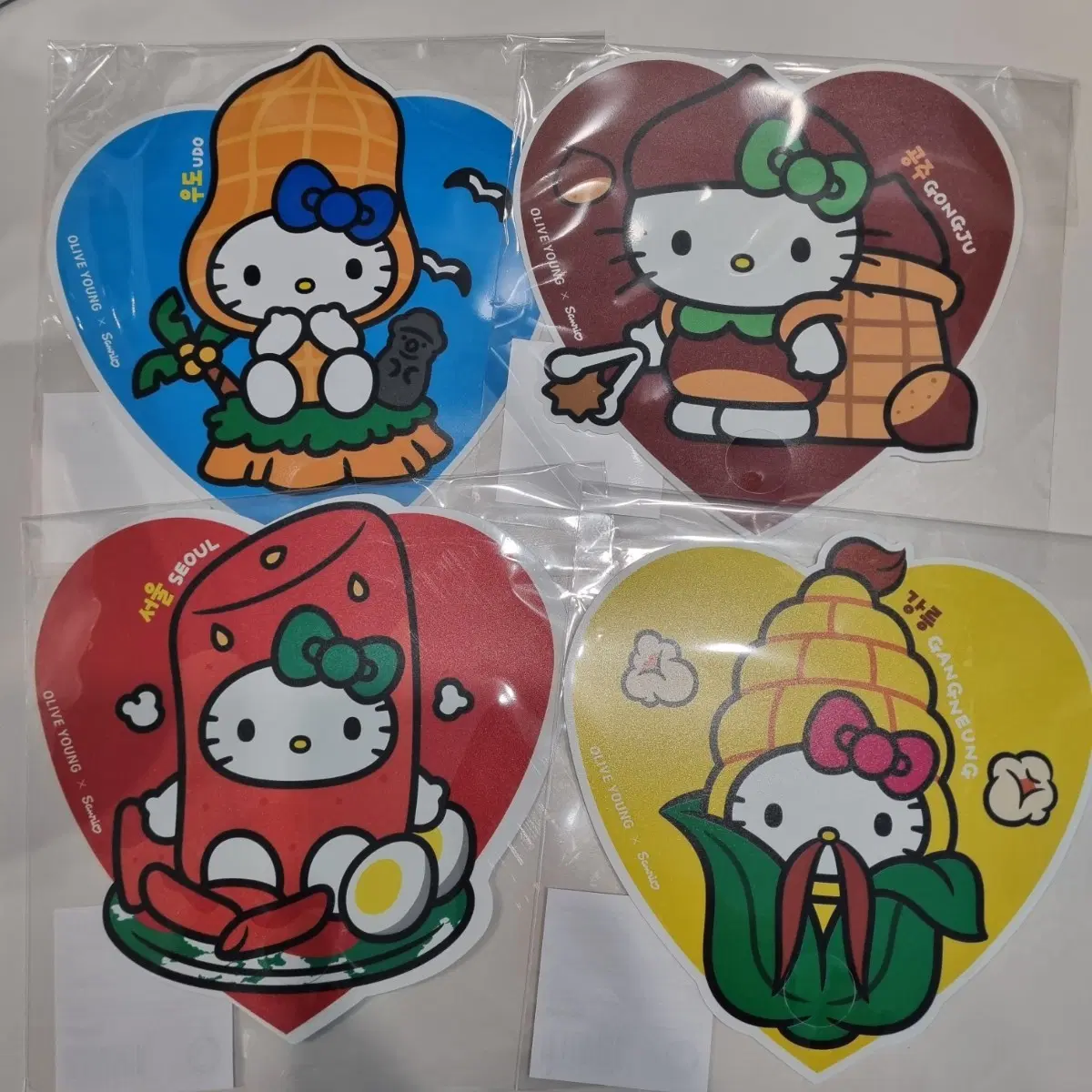 올리브영 키티 부채 우도, 서울, 공주, 강릉 4종 일괄