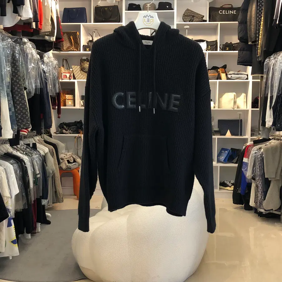 [리오브전포점] 셀린느 리브드 니트 후드 레더
