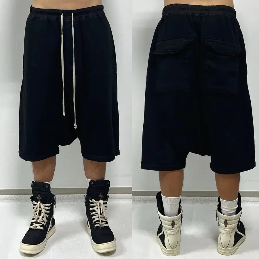 릭오웬스 15FW 다크쉐도우 드로우스트링 쇼츠 반바지 블랙