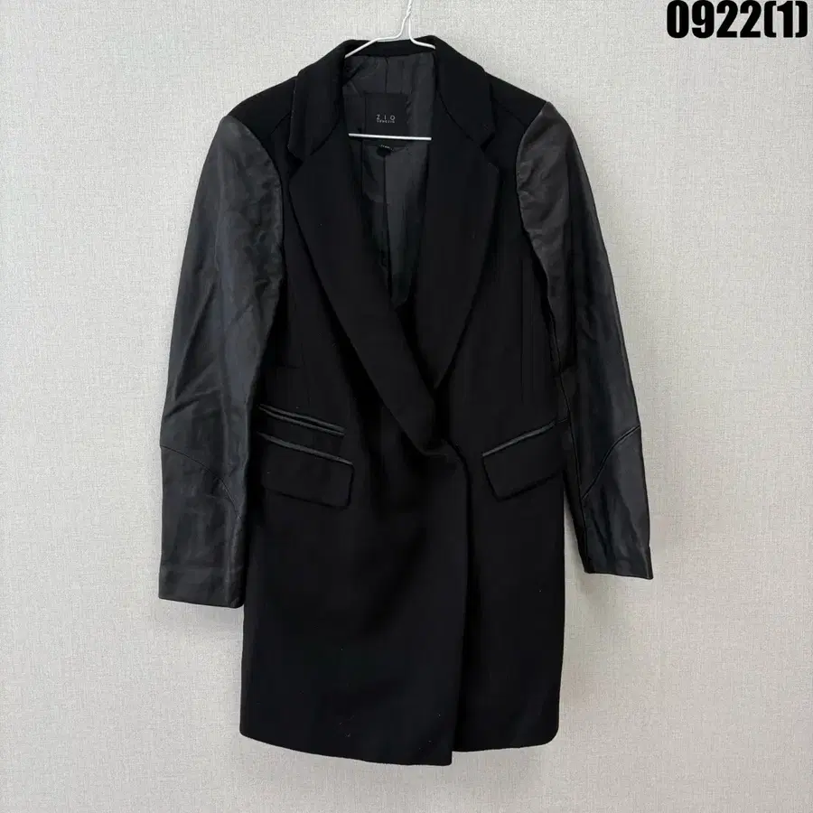 지오송지오 블랙 양가죽 울 코트 66