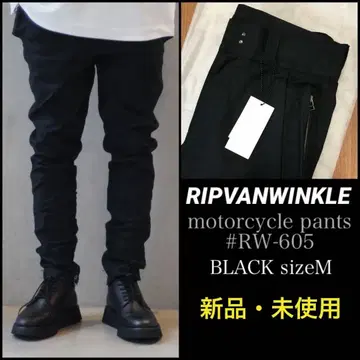 새상품, 미사용 RIPVANWINKLE 모터 사이클 팬츠 BLACK M