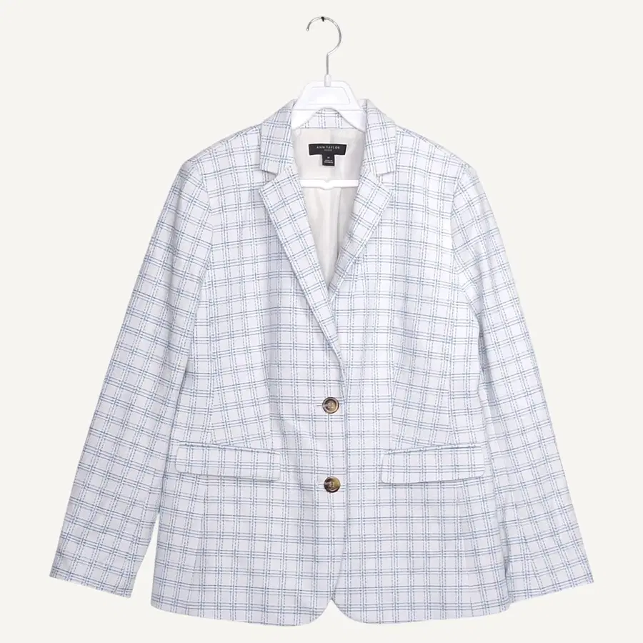 앤테일러 Ann Taylor 하늘색 트위드 자켓 8P_A1153