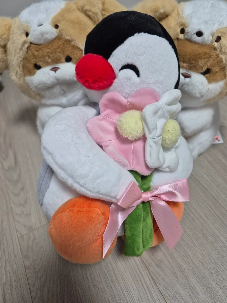 펭귄 봉제 인형 꽃다발 포켓핏