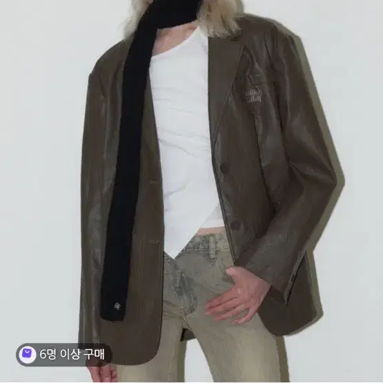 새상품 택O 오디너리홀리데이 레더 오버핏 싱글 자켓 정가12만9천
