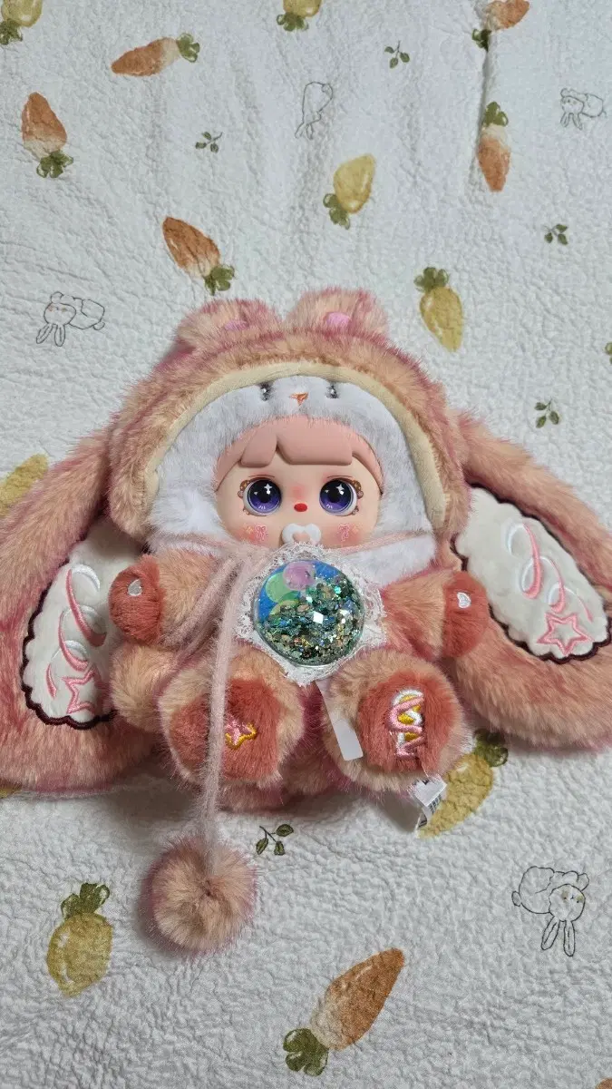 베이비쓰리 토끼모자 모치치 살구색