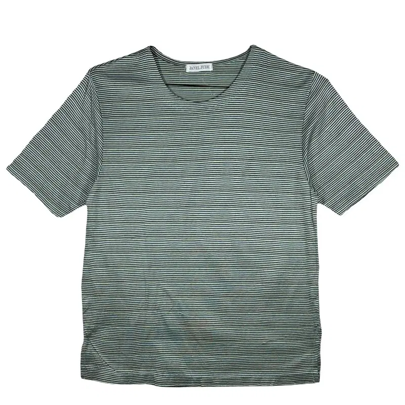 JUDE 카키 스프라이프 반팔 티 [M] 베이직 캐주얼 데일리 코튼 100%