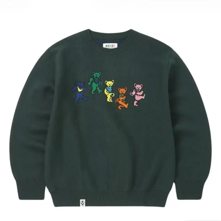디스이즈네버댓 thisisneverthat x Grateful Dead 댄싱 베어스 니트 스웨터 다크 그린 M