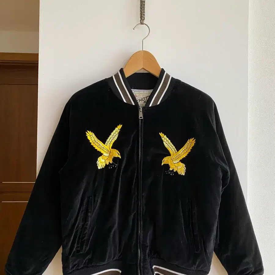 SCHOTT NYC 쇼트 뉴욕 수베니어 벨벳 자켓 L 블랙