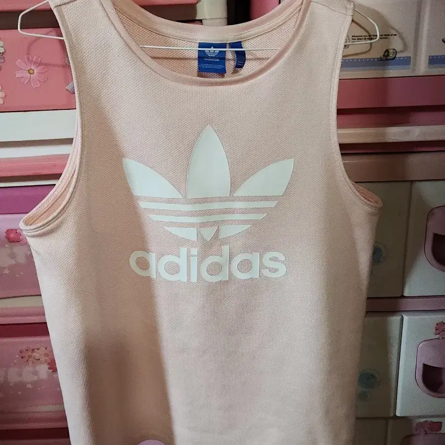 아디다스 여성 민소매 티셔츠 핑크 세탁완료