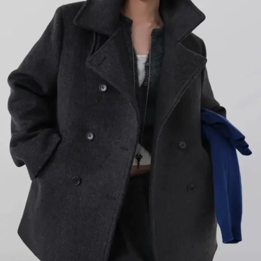 어텀 하이넥울하프코트
