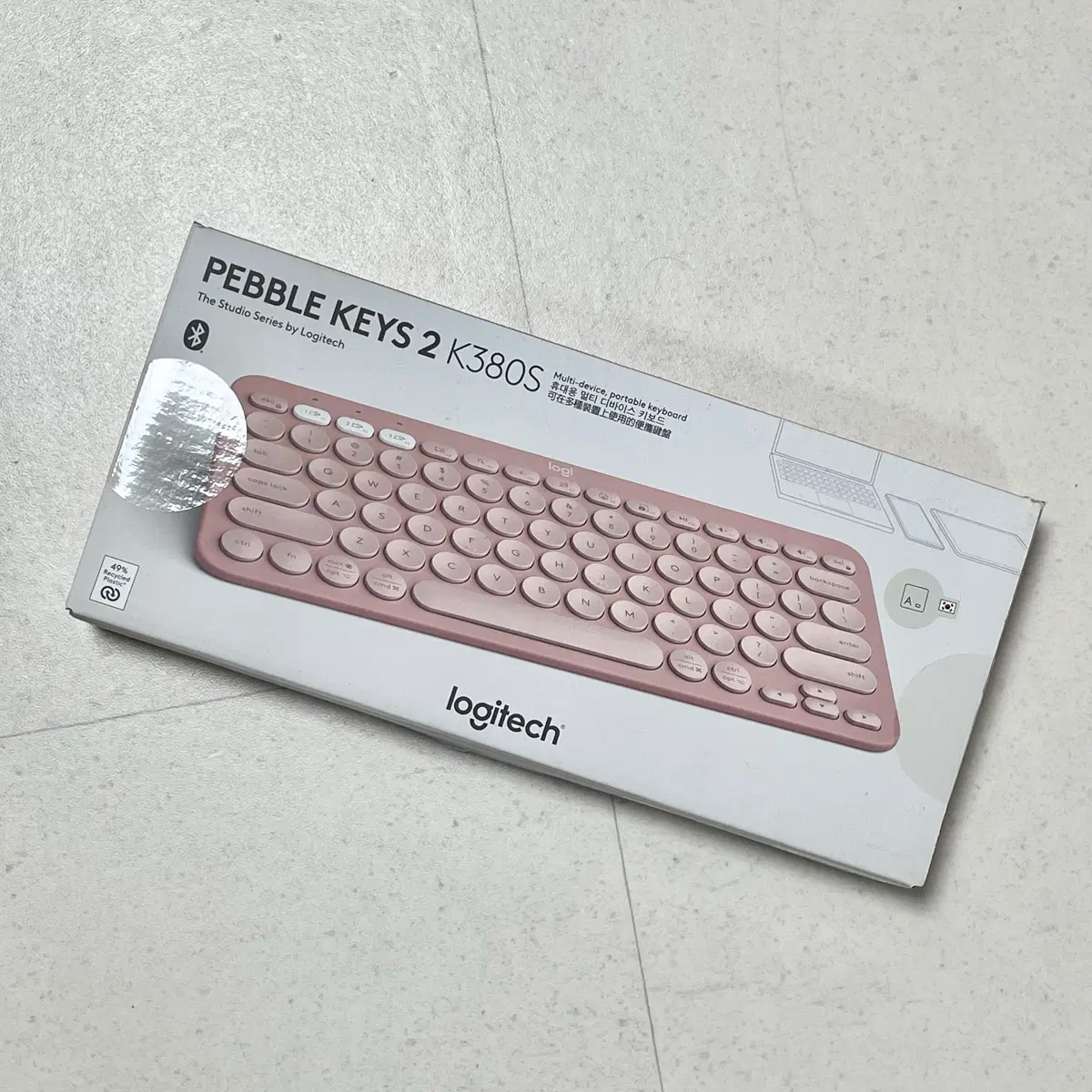 로지텍 K380 무선 키보드 핑크 새거