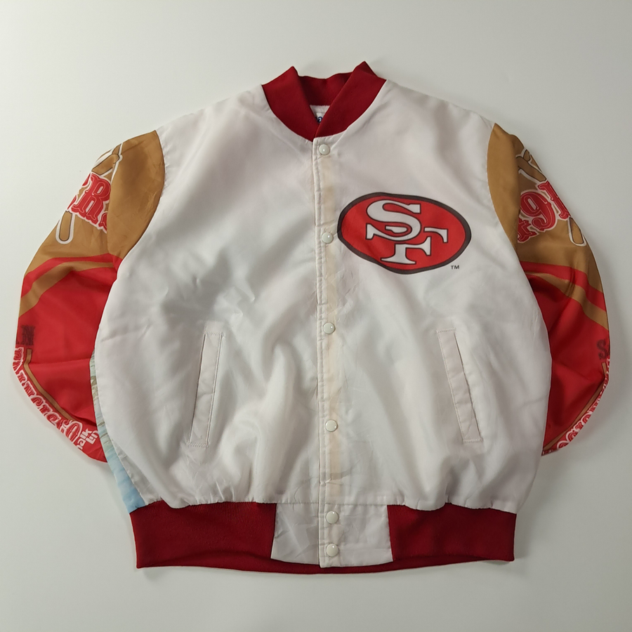 CC433 L 초크라인 49ers 90s 미국판 골드러시 기모 바시티 자켓