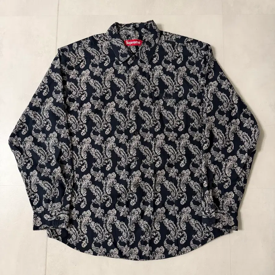슈프림 24FW 페이즐리 패턴 셔츠 블랙 M size