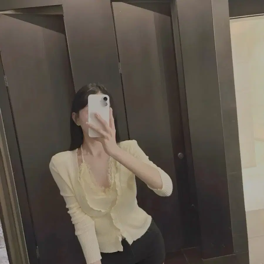 463. 레이스나시 레이어드 일체형 패드 가디건 고퀄 화이트