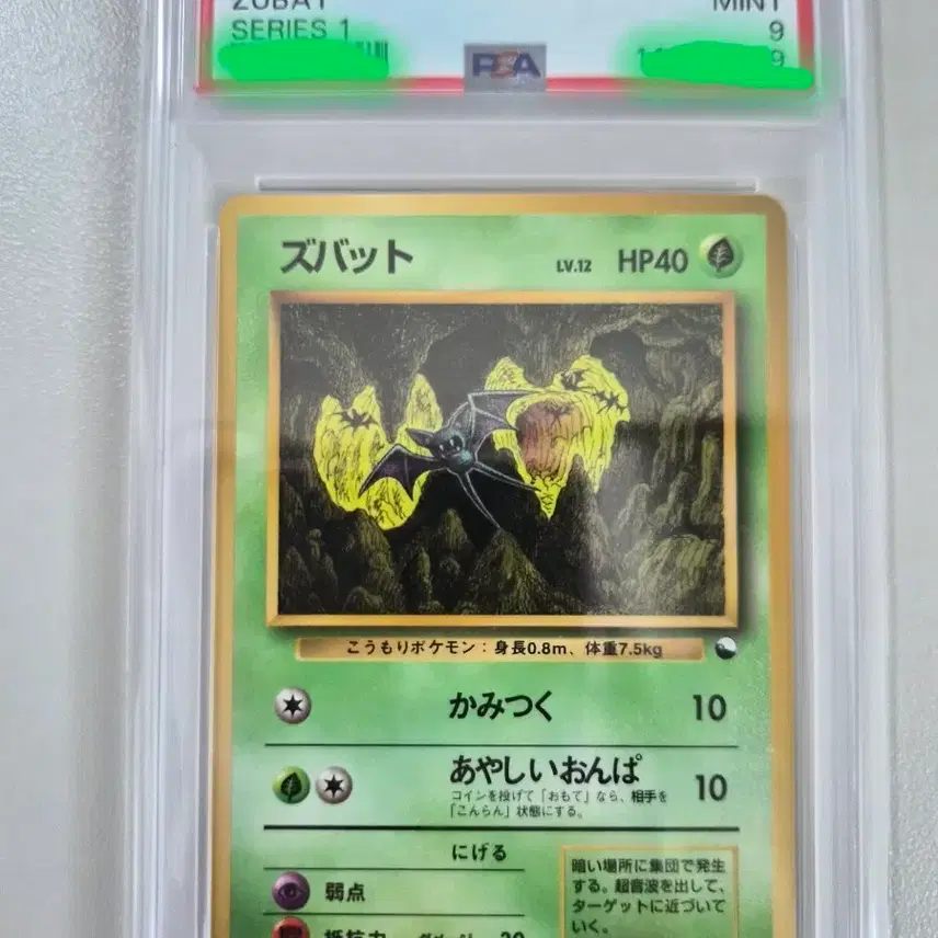 포켓몬카드 일판 1998 벤딩시리즈1 주뱃 PSA 9등급 사진 1