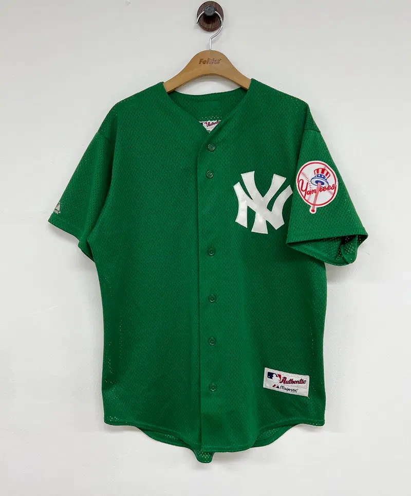 MLB 마제스틱 뉴욕양키스 어센틱유니폼/그린져지 M #18 자니데이먼