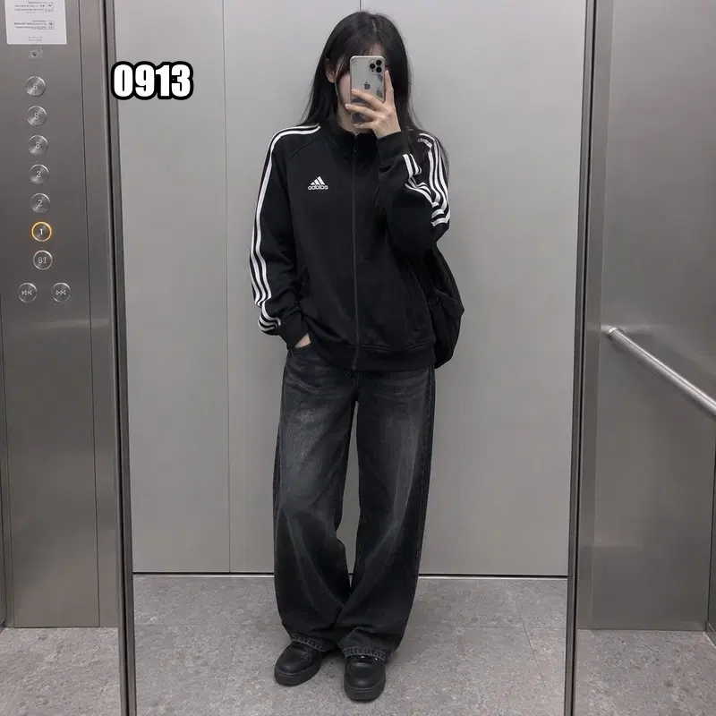 S 아디다스 퍼포먼스 블랙 삼선 트랙탑 져지