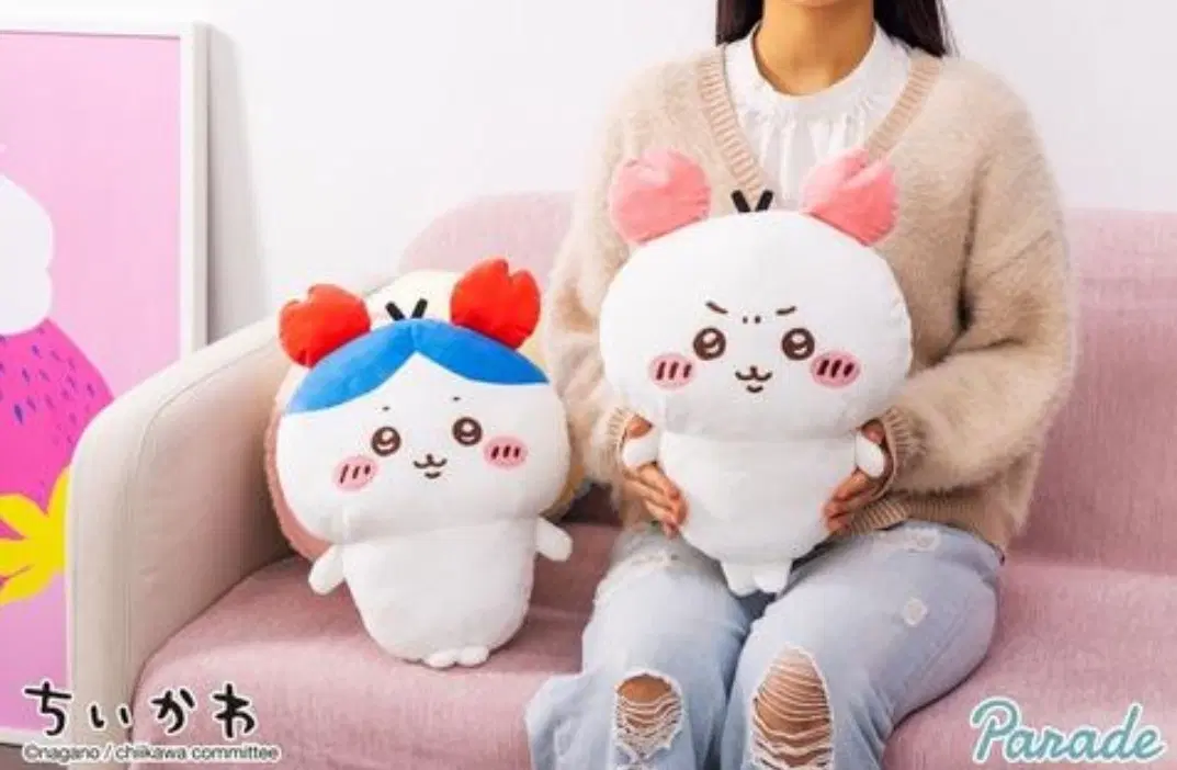 먼작귀 하치와레 꽃게 머리띠 카츄샤 BIG 인형