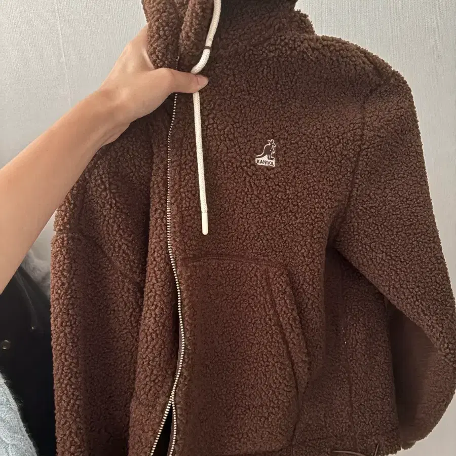 캉골 플리스 집업 브라운