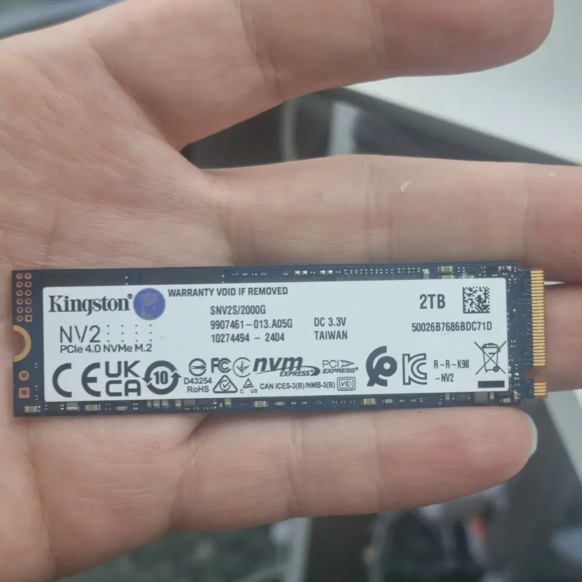 킹스톤 NV2 M.2 NVMe SSD 2TB 61시간사용
