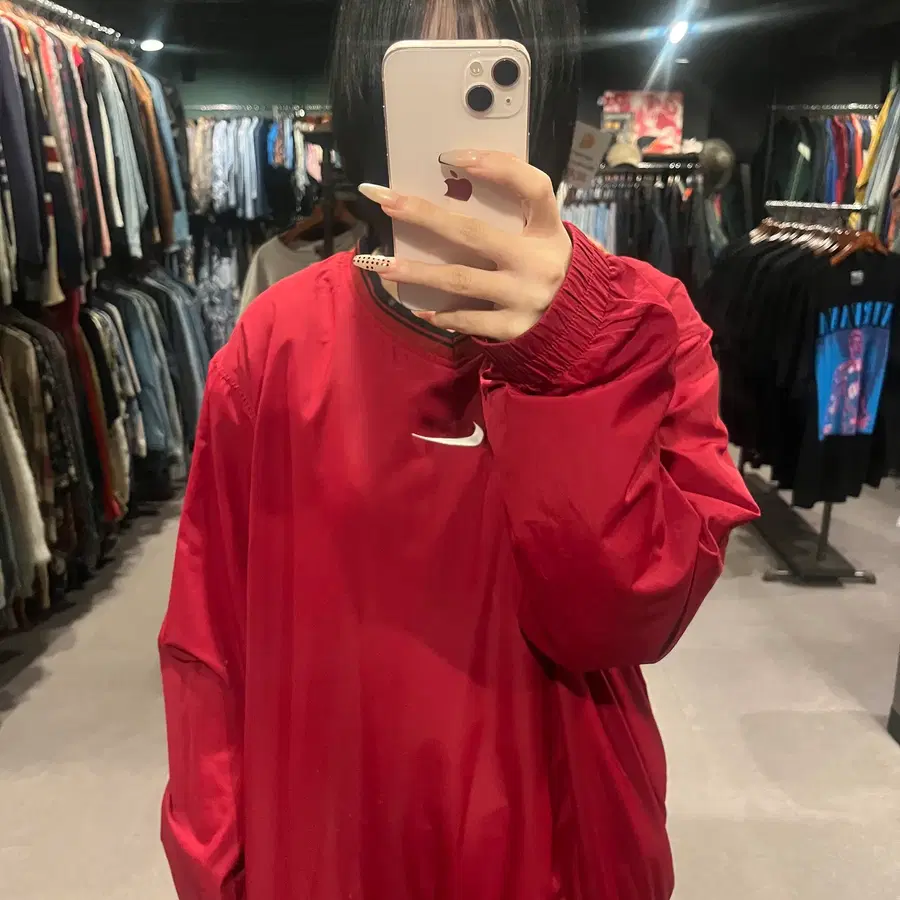 (020) NIKE 나이키 올드스쿨 바람막이 윈드브레이커 웜업 레드