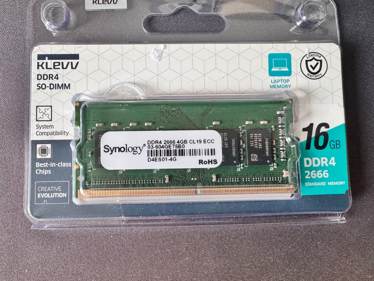 시놀로지 DDR4 SO-DIMM 4gb ecc 2666MHz 메모리