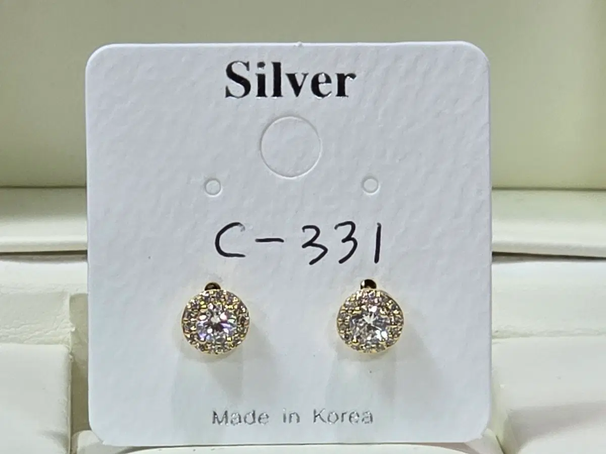 실버침 C-331 큐빅 귀걸이