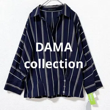 택 포함 새상품 DAMA collection 스트라이프 카슈쿨풍 블라우스