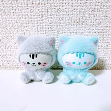 복슬복슬 냥코 플로키 마스코트 블루 그레이 2종 세트 익명 배송