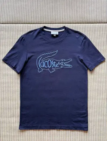 LACOSTE 라코스테 로고 자수 T셔츠 네이비 M 사이즈