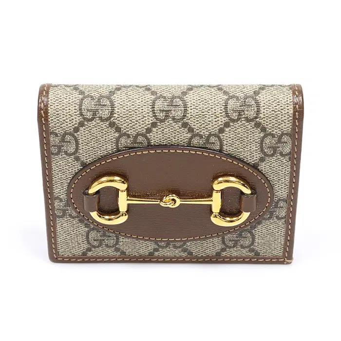 Gucci(구찌) 621887 GG 수프림 캔버스 브라운 레더 홀스빗 1955 카드지갑 MBD67437GU