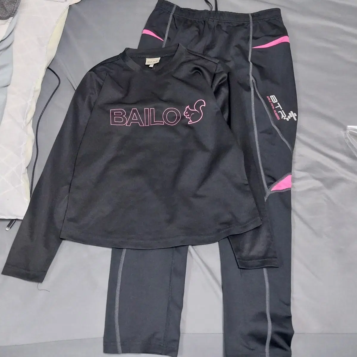 브랜드 BAILO 블랙 등산복 트레이닝 세트 M