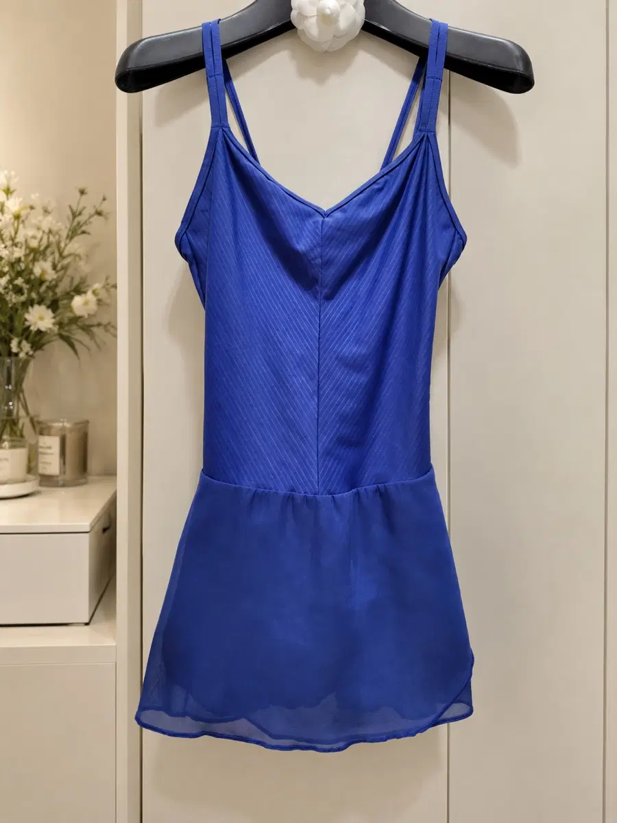 레페토 Repetto 블루 쉬폰 발레웨어 레오타드 발레코어