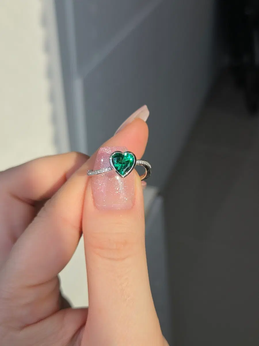 하트 랩에멜 14k 반지