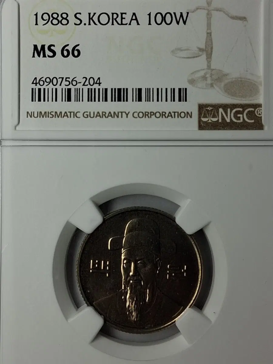 한국은행 1988년 100원 * NGC MS 66 *
