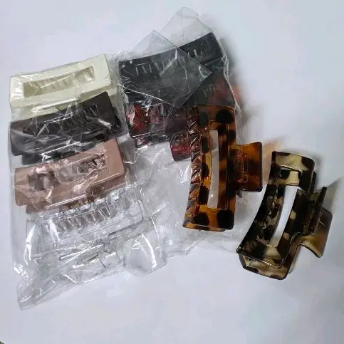 (새상품)데일리 유광 사각 집게핀(중형) 8pcs 세트