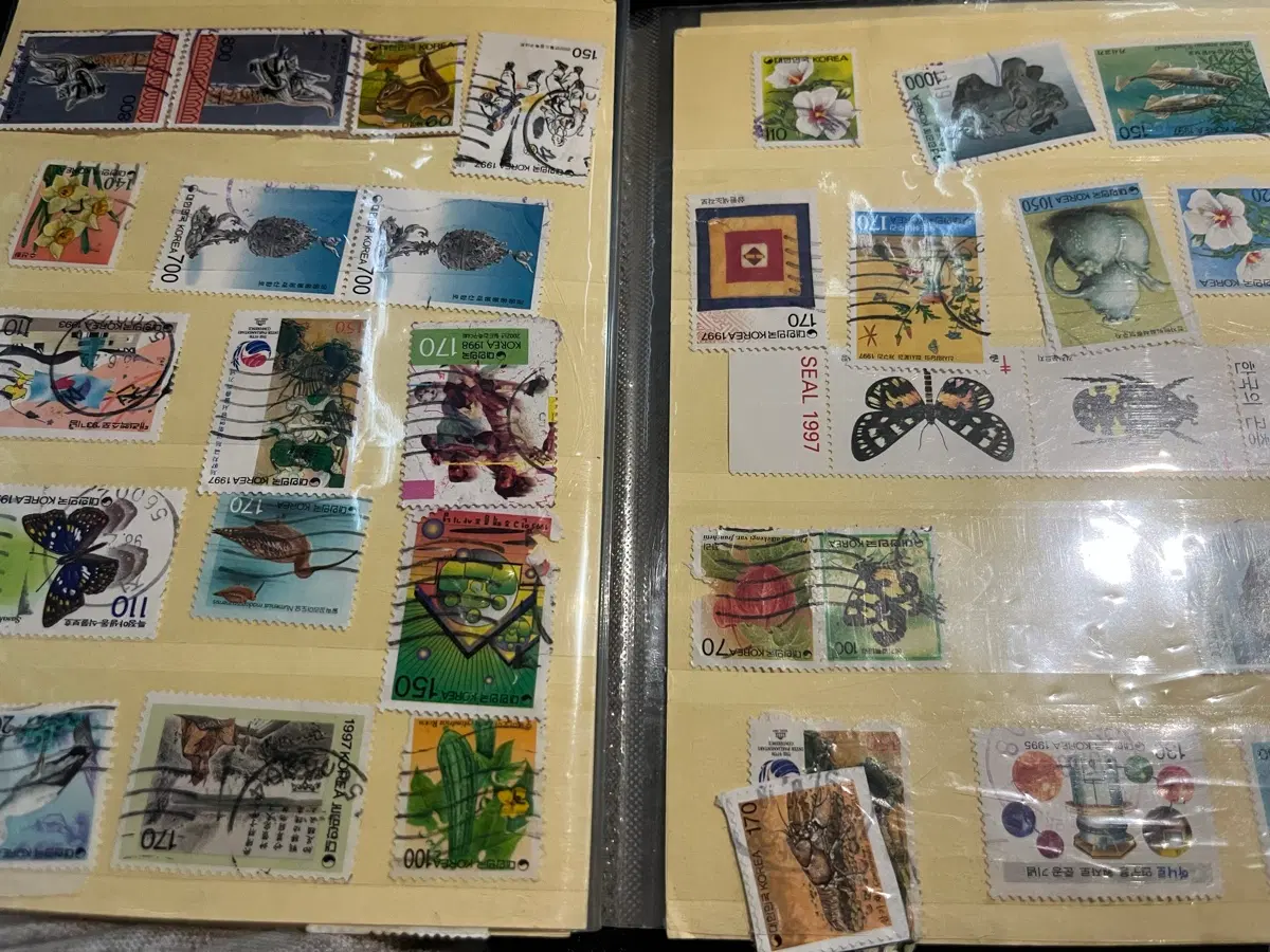 수집 우표 130장 정도 1990년대 초