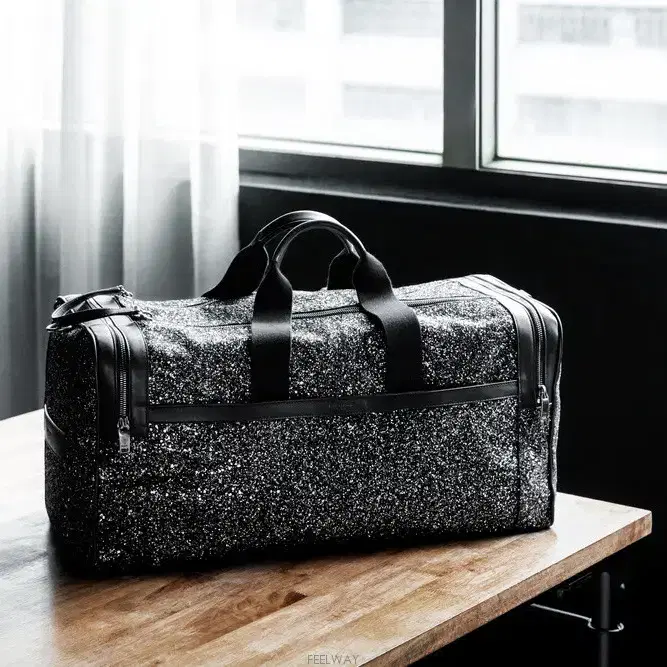 SAINT LAURENT Glitter Canvas City Gym Duffle Bag