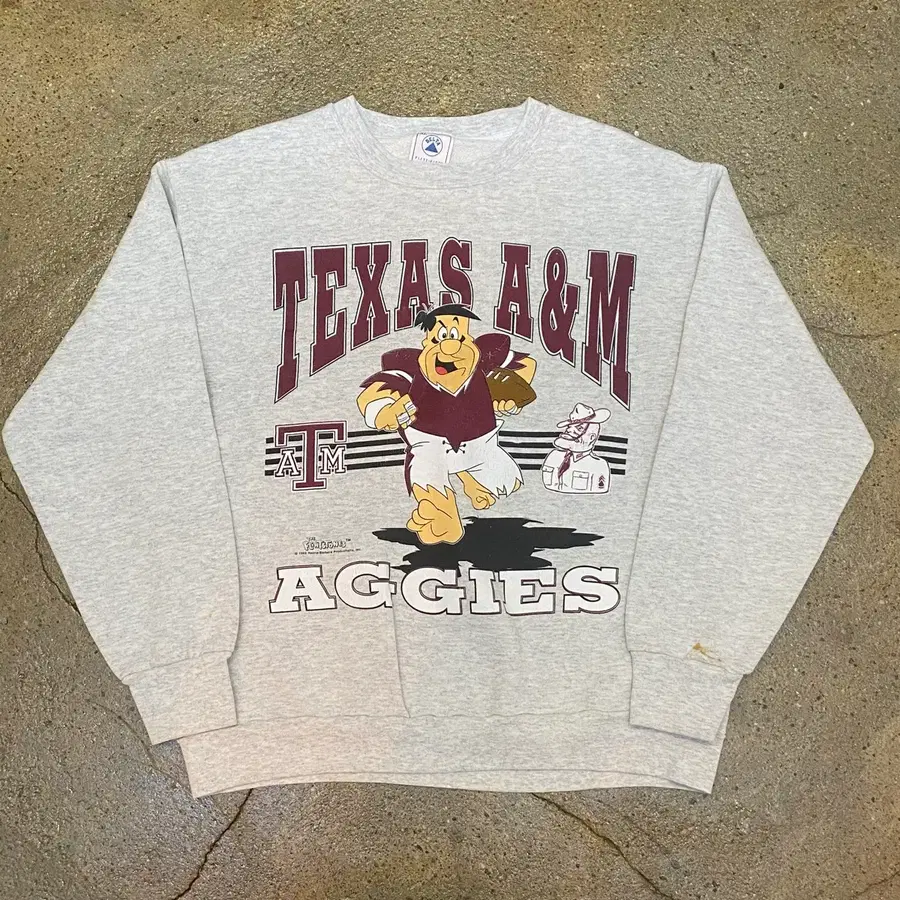 Made in usa 텍사스 A&M 애기스 플린트스톤 맨투맨