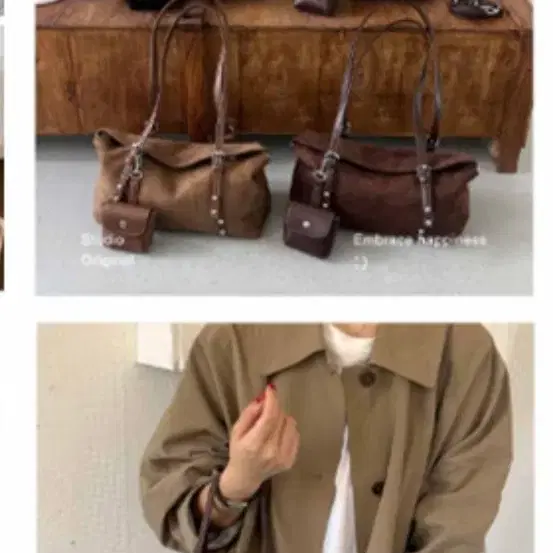스웨이드 숄더백 블랙