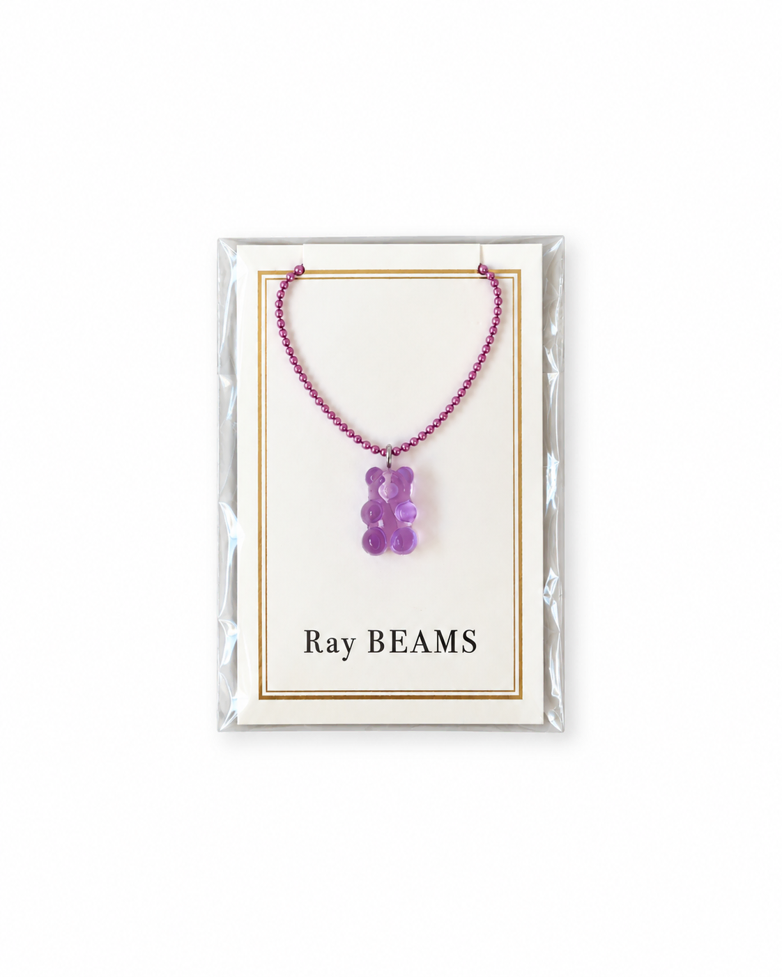 (추석할인)Ray BEAMS Color Bear Necklace (Purple)