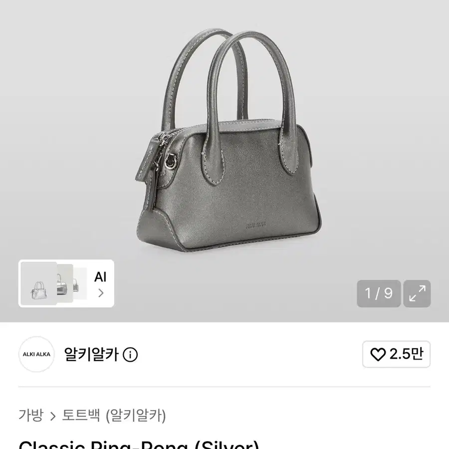 알키알카 토트백 실버