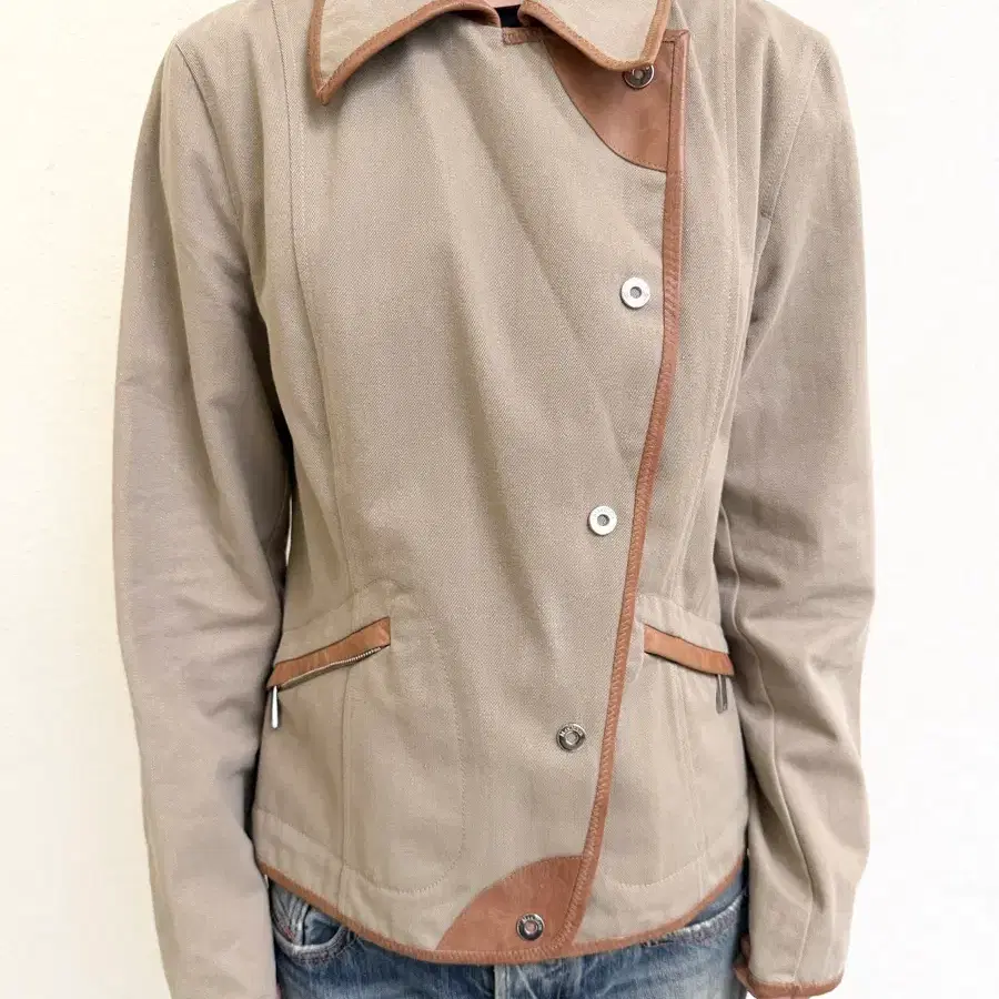 Max Mara Asymmetric Leather-Trimmed Jacket