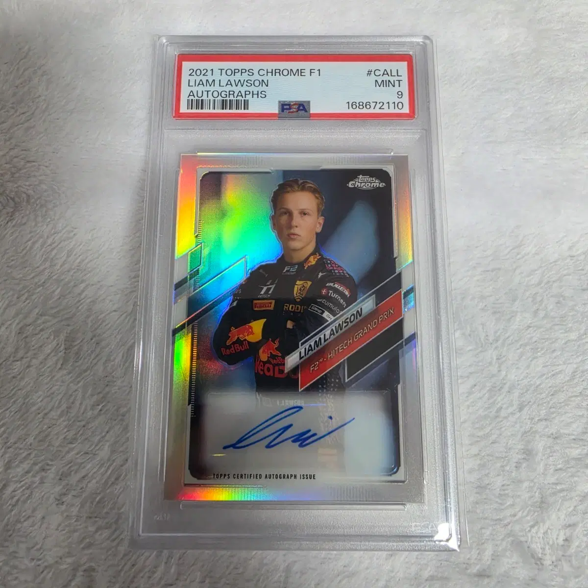 PSA 9 2021 탑스 크롬 F1 리암 로슨 F2 루키 오토 382/391