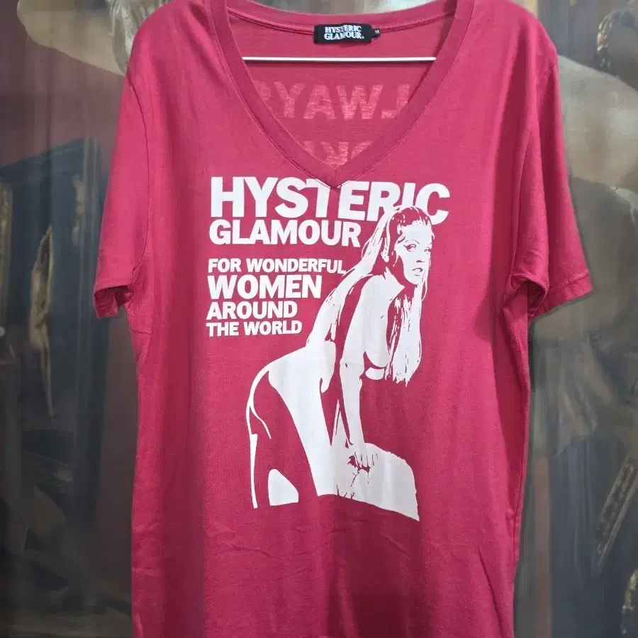 HYSTERIC GLAMOUR V넥 그래픽 티셔츠