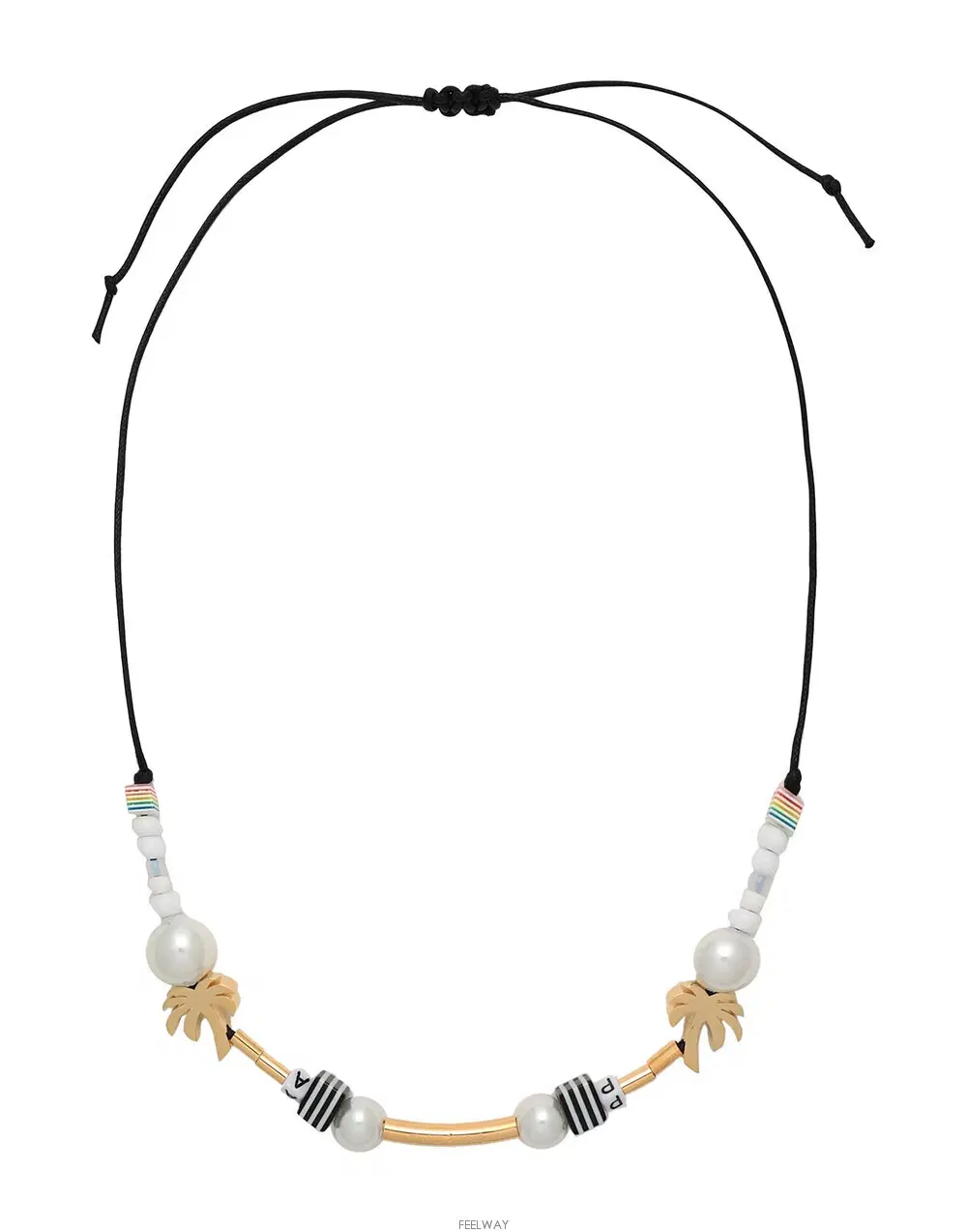 Palm Angels Gold-Tone, Faux Pearl, Beaded necklace