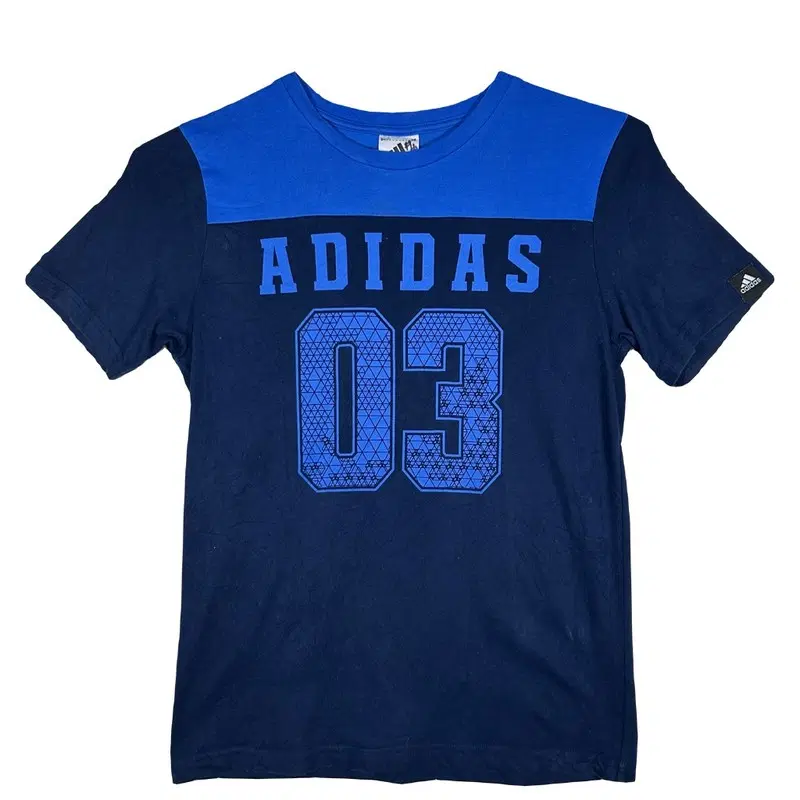 ADIDAS 키즈 주니어 아디다스 네이비 반팔 티 [150]