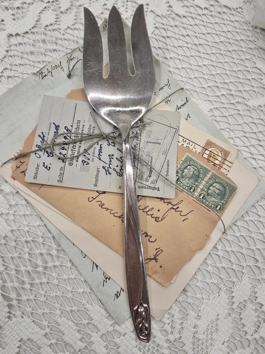 빈티지 실버 플레이트 서빙 포크